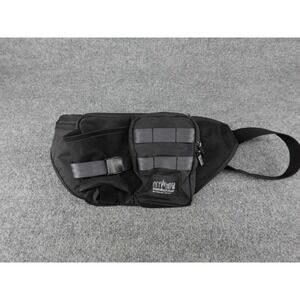 Manhattan Portage Black Cordura Waist Bag Fanny Pack with Bottle Holder Utility